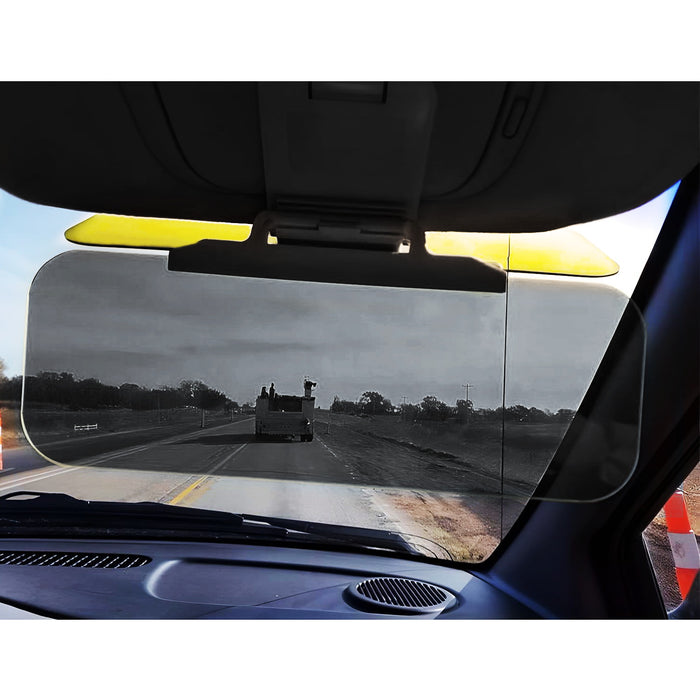 Car Truck Dark/Yellow Lens Sun & Headlight Anti-Glare UV Guard Sunvisor Extender