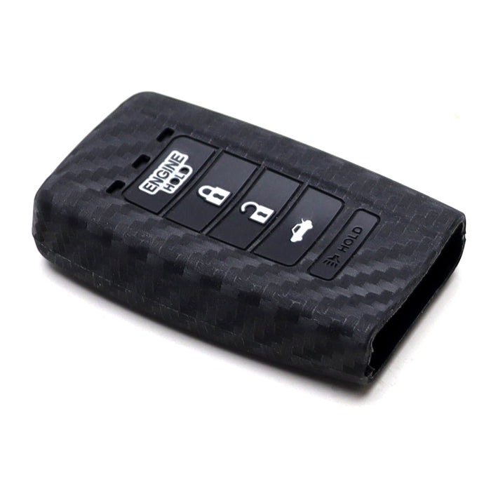 Carbon Fiber Pattern Silicone Key Cover For Acura MDX RDX ZDX 5-Button Smart Key