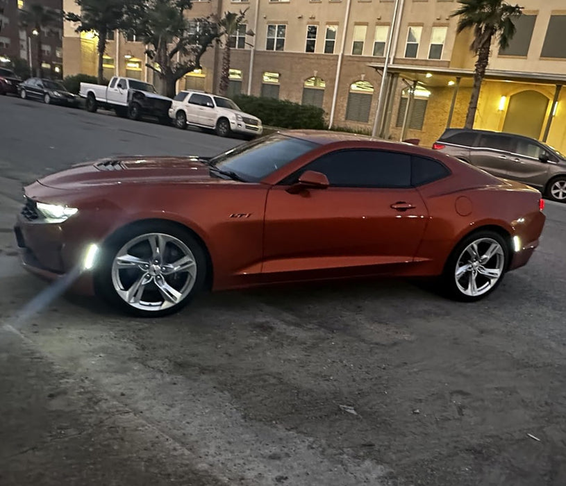 Clear Lens All Xenon White Full LED Side Marker Lights For 2016-23 Chevy Camaro