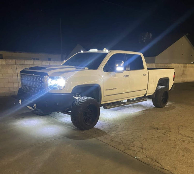 Clear Lens 3pc Cab Roof Marker Running Lights w/White LED Lamp For Truck SUV 4x4