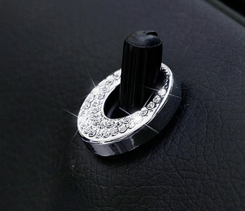 4x Oval Crystal Bling Alloy Door Lock Pin Decorative Rings For Mercedes CLA GLA