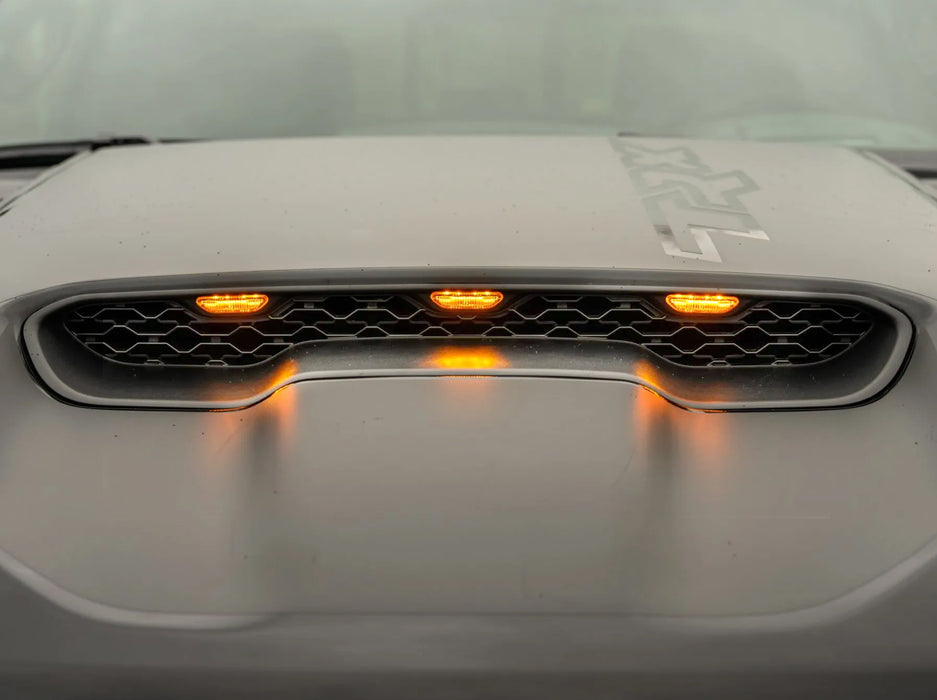 Clear Lens Amber Full LED Hood Scoop Clearance Marker Lights For 21-up RAM TRX