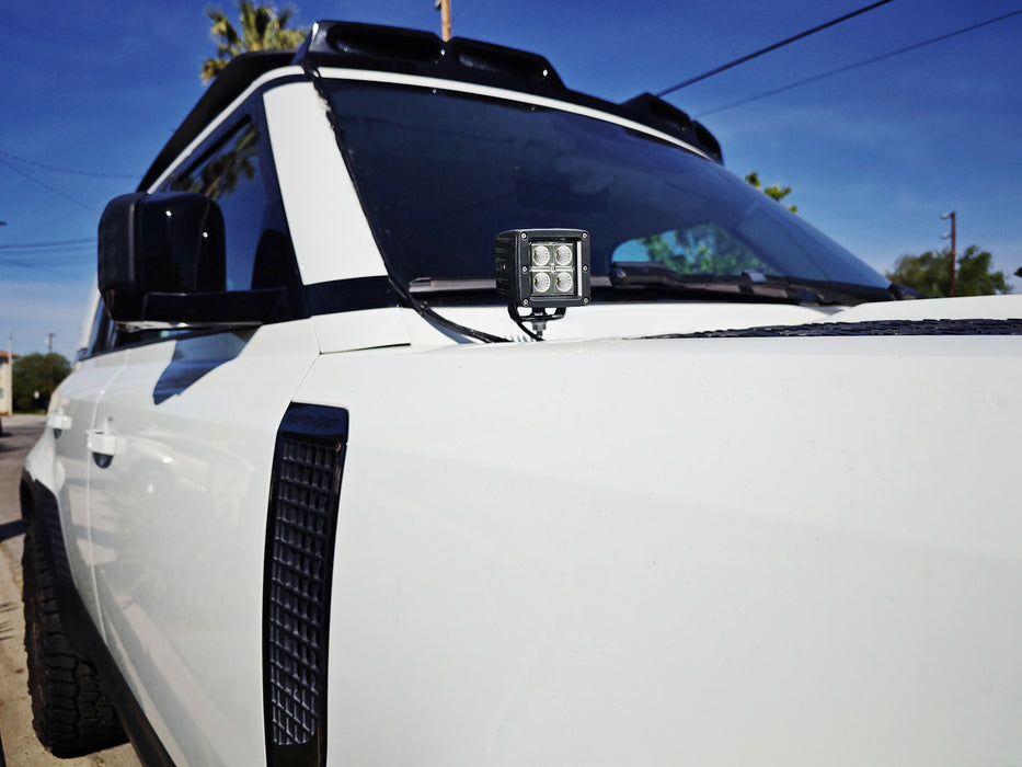 Hood Hinge Mount A-Pillar 40W LED Ditch Pod Lights For 20-up Land Rover Defender