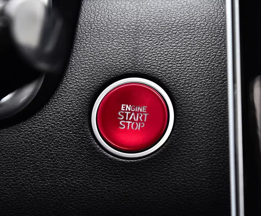 Sports Red Engine Push Start Button w/ Laser CNC Cut Letters For Hyundai Elantra