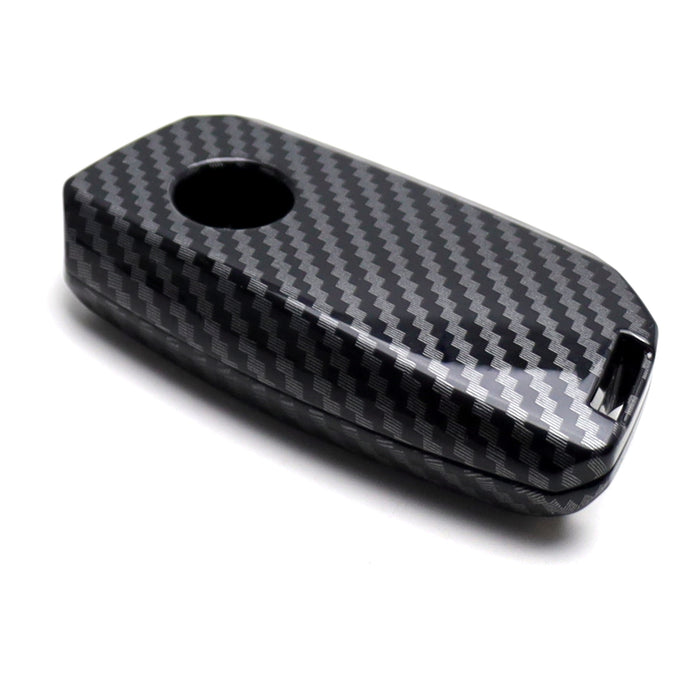 Black Carbon Pattern Plastic Key Fob Case Shell For New BMW Side Press Smart Key