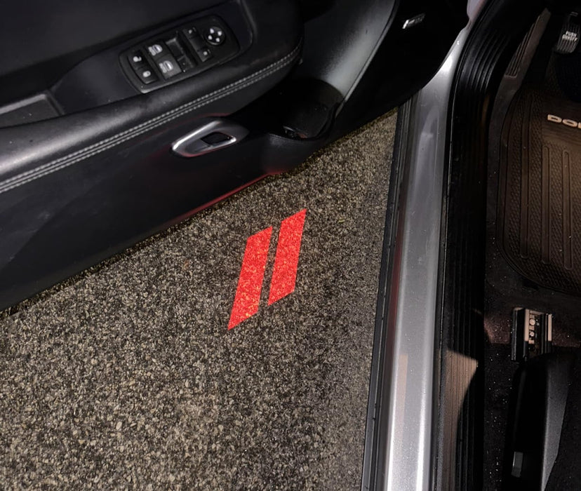 Red // Slash LED Projection Under Door Footwell Lights For Dodge 15+ Challenger