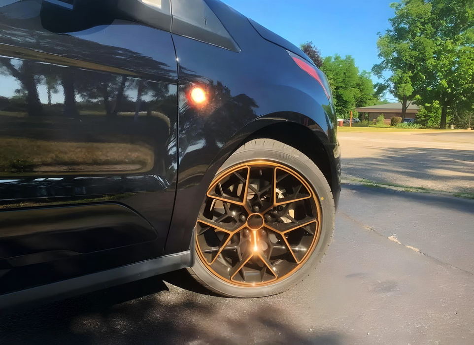 Clear Lens Round Shape Amber Full LED Side Markers For Ford Transit Connect Van