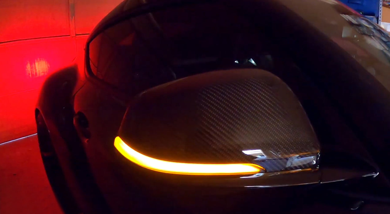 Smoke Full LED Strip Sequential Blink Side Mirror Lights For GR Supra & G29 Z4