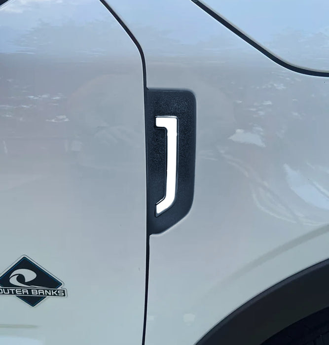 White Full LED Illuminated Fender Emblem Replace Light Kit For 21+ Bronco Sport