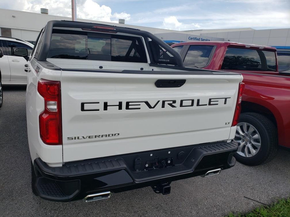 Matte Black Finish 3D Raised Tailgate Letter Pieces For 2019-26 Silverado Trucks