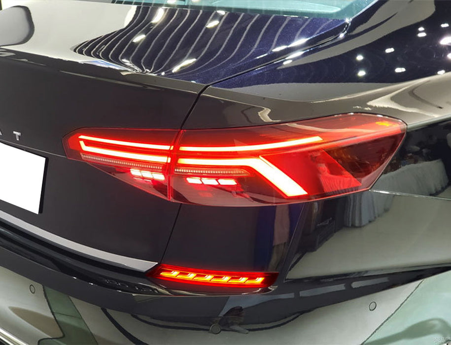Dark Red Lens Full LED Rear Bumper Reflector Lights For Volkswagen 20-22 Passat