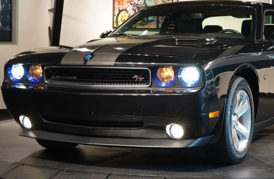 Clear Lens Fog Lamps + White LED Bulb Combo For Charger Challenger Nitro Caliber