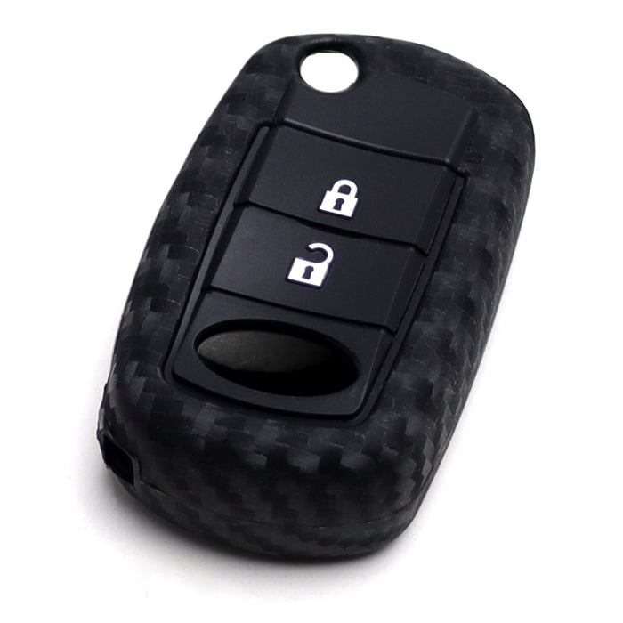 Carbon Fiber Silicone Key Cover For Land Rover LR3 Range Rover Flip Blade Key