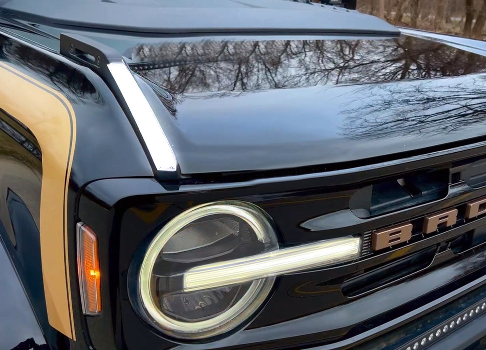 Hood Trail Sight Replace White/Amber Switchback LED DRL Markers For Ford Bronco