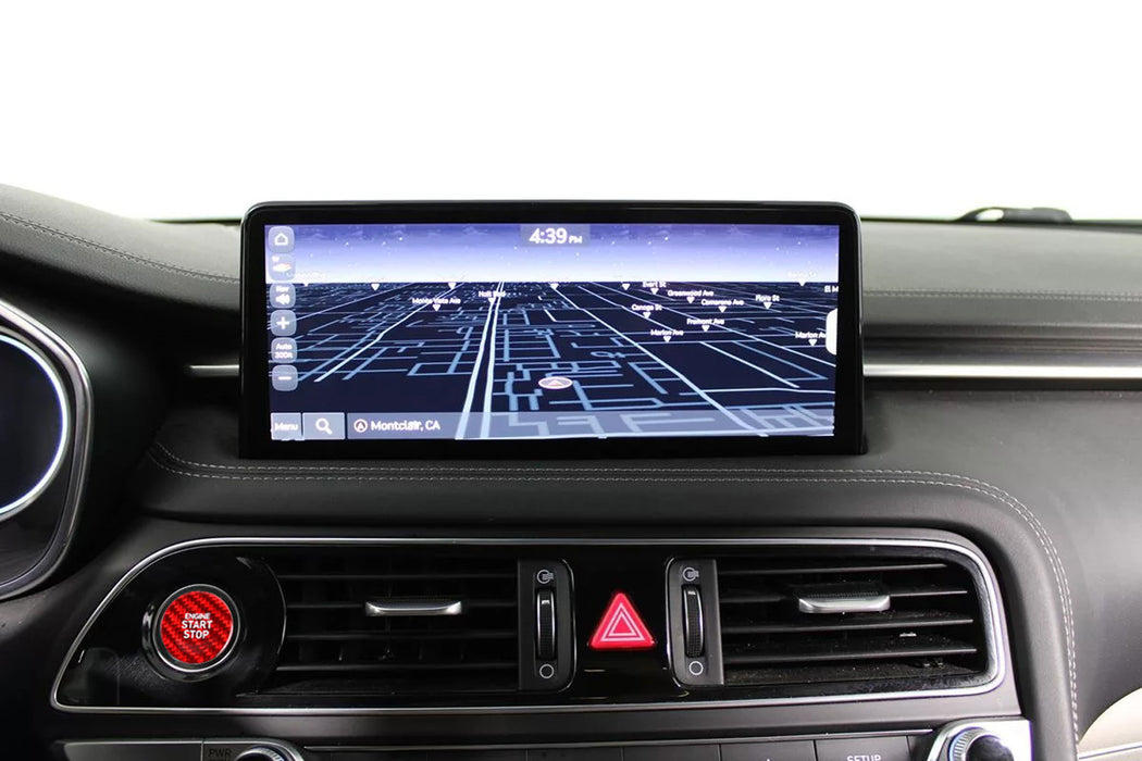 Red Real Carbon Fiber Engine Start Stop Button For Genesis G70 G80 G90 GV70 GV80