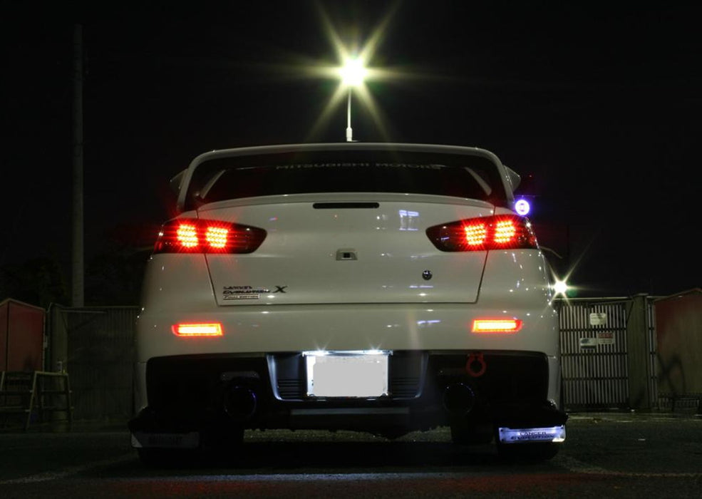 Red Lens Full LED Rear Bumper Reflectors For Lancer Evolution X, Outlander Sport