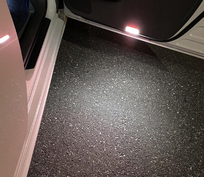 White LED + Red Strober Feature Side Door Courtesy Lights Assy For Lexus Toyota