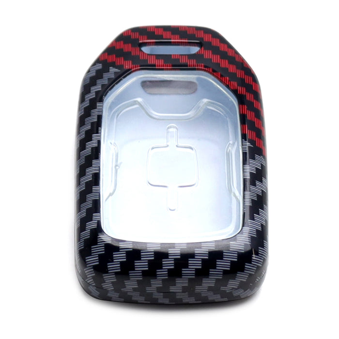 Black/Red Carbon Fiber Finish Plastic Key Fob Case Shell For Chevy GMC Truck SUV