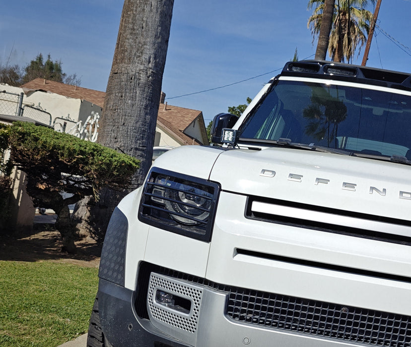 Hood Hinge Mount A-Pillar 40W LED Ditch Pod Lights For 20-up Land Rover Defender