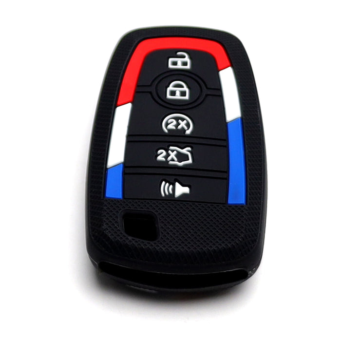 Key Fob w/ Iconic Red/White/Blue US Flag Stripe For Ford Mustang Raptor Bronco