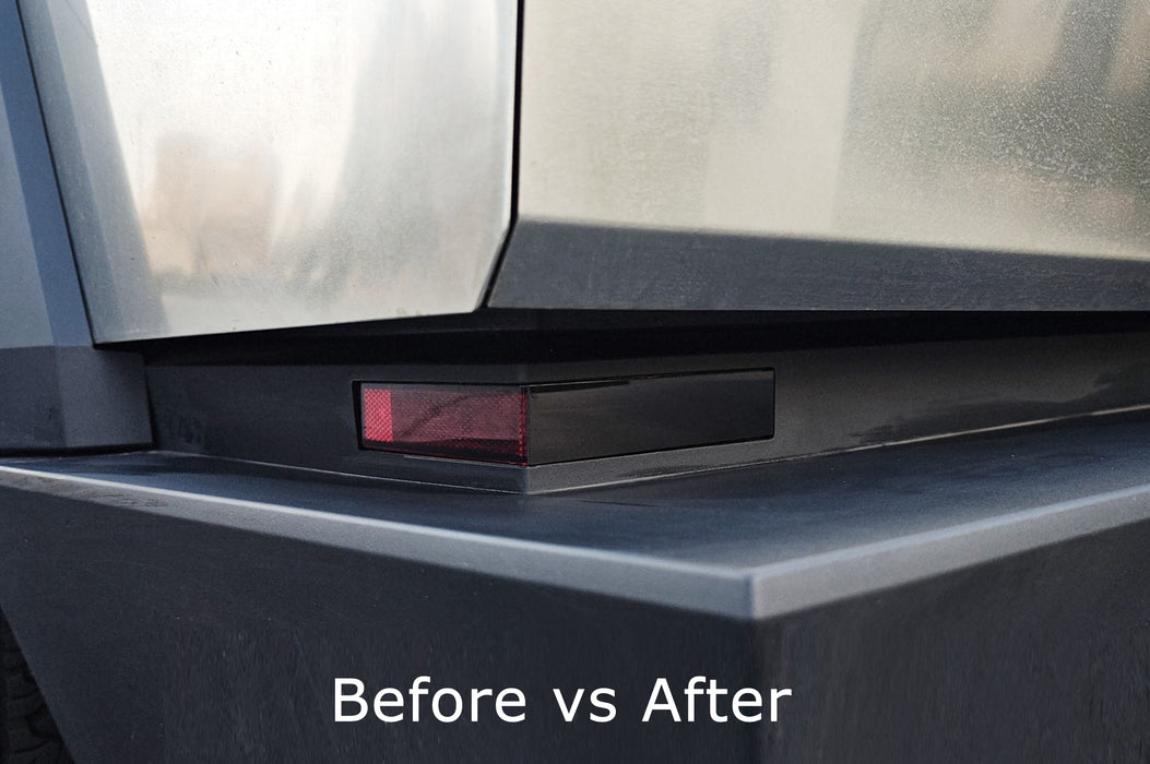 4x Exact Fit Rear Side Marker & Bumper Reflector Black-Out Covers For CyberTruck
