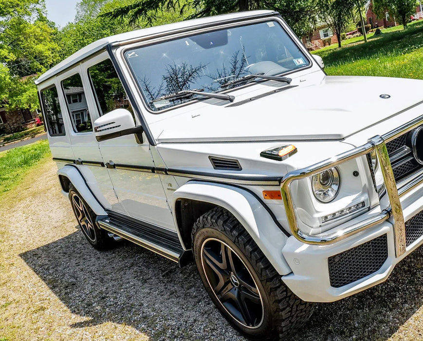 Smoked Add-On Mansory Style Amber LED Turn Signal Indicators For MB W463 G-Class