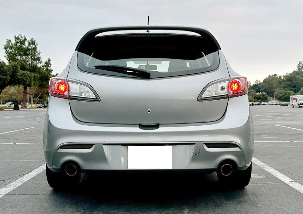 LH RH OE-Spec Smoked Rear Bumper Reflector Lens Replacements For 2010-13 Mazda 3