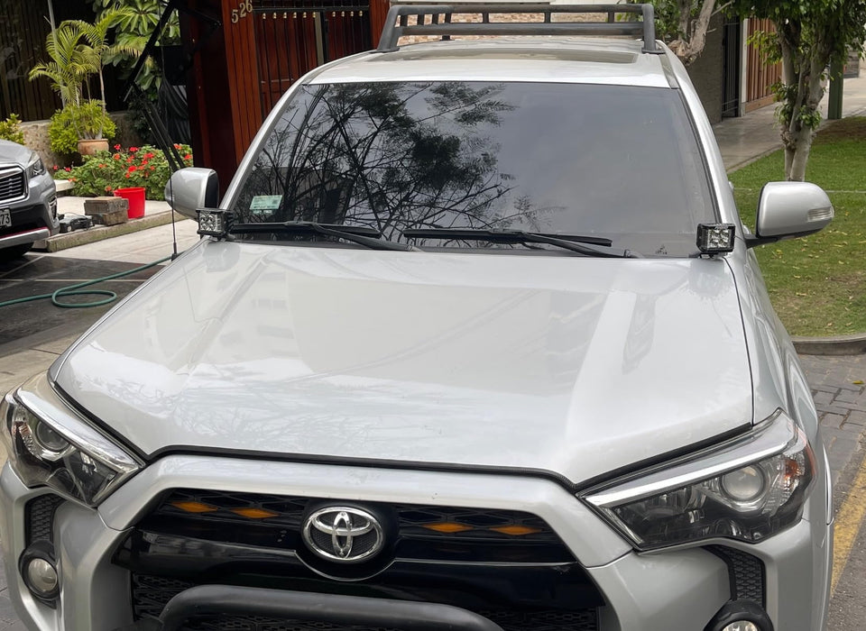 Hood Hinge A-Pillar LED Pod Ditch Light Bracket Mount For Toyota 2010-24 4Runner