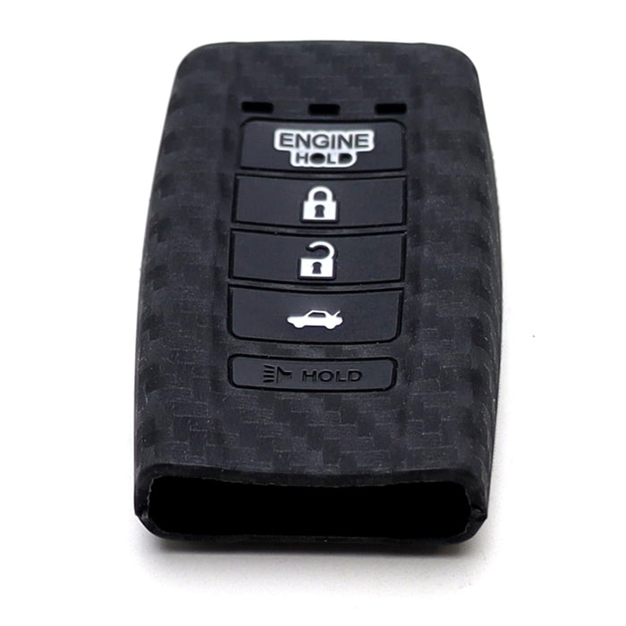 Carbon Fiber Pattern Silicone Key Cover For Acura MDX RDX ZDX 5-Button Smart Key