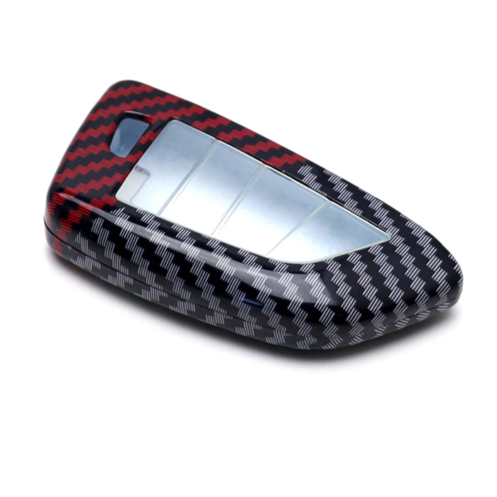 Black/Red Carbon Pattern Hard Key Cover For BMW X1 X5 X6 5 7 Series Toyota Supra
