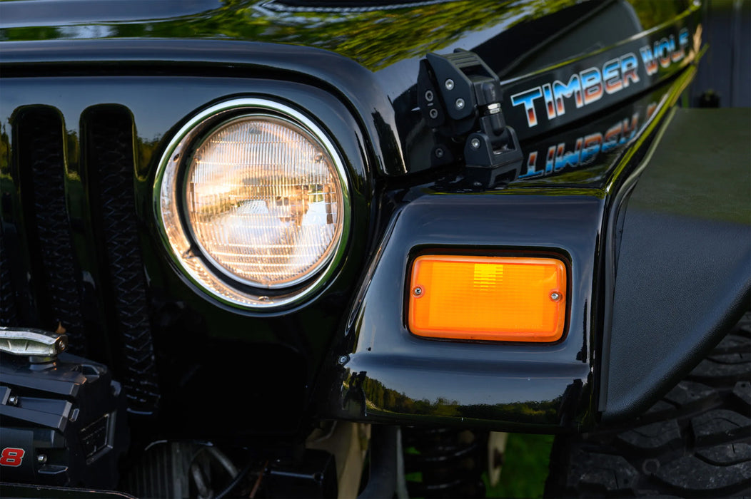 Amber/Yellow Front Bumper Turn Signal Light Housing Lens For 1997-06 Wrangler TJ