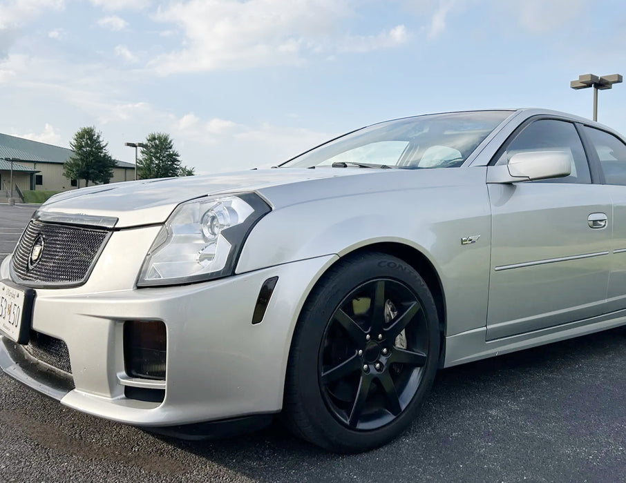 Smoked Lens White Full LED Front Side Marker Lights For 2003-2007 Cadillac CTS