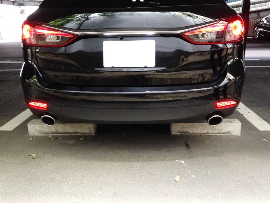 Smoked Lens Full LED Rear Bumper Reflectors For Mazda 3 5 6 as Tail/Brake/Signal