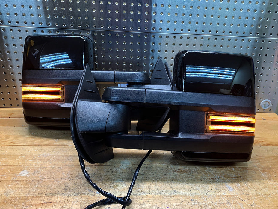 Clear Amber Sequential Blink LED Side Mirror Lamps For 15-19 Chevy GMC 2500 3500