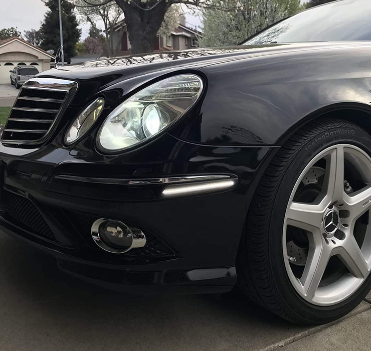 Smoke Lens White 40-SMD LED Side Marker Lights For 2003-06 Mercedes W211 E-Class