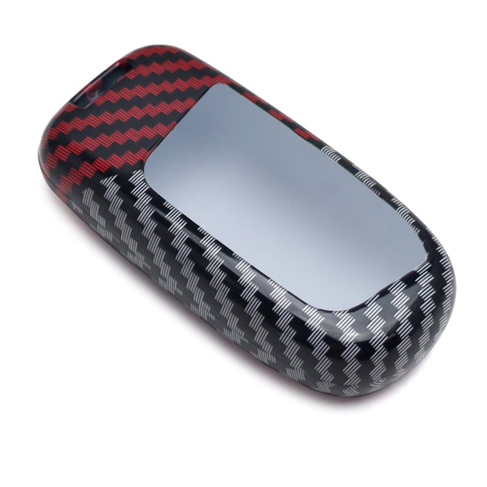 Black/Red "Carbon" Pattern Hard Key Case Shell For Dodge Jeep Chrysler Smart Key