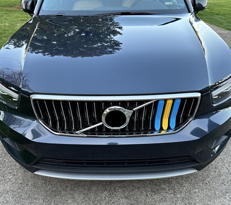 Sweden Flag Color Grille Decoration Insert Trims For 2021-24 Volvo XC40 20 Beams