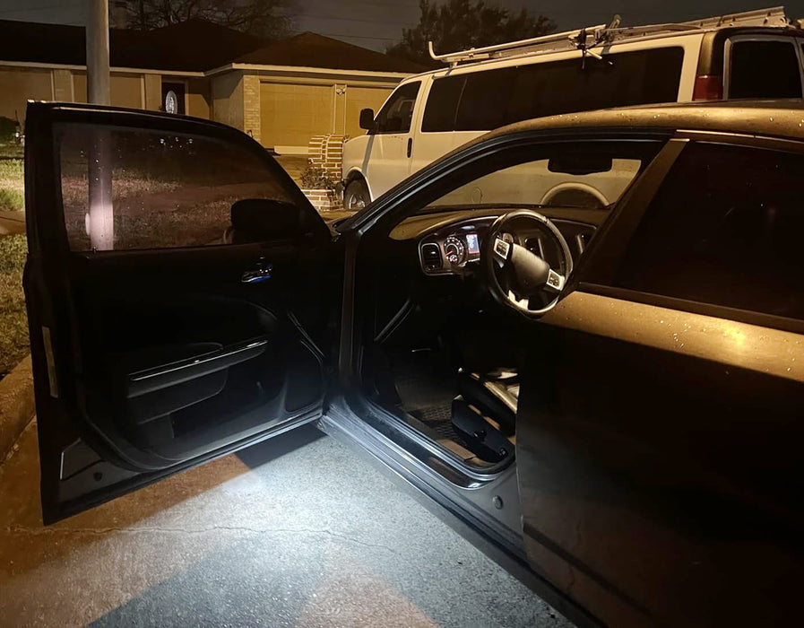 White Full LED Door Footwell Lights For  Dodge Charger Challenger Chrysler 300..