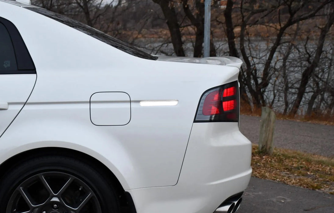 Smoke Lens All White 180-SMD Full LED Strip Side Marker Lamps For 04-08 Acura TL