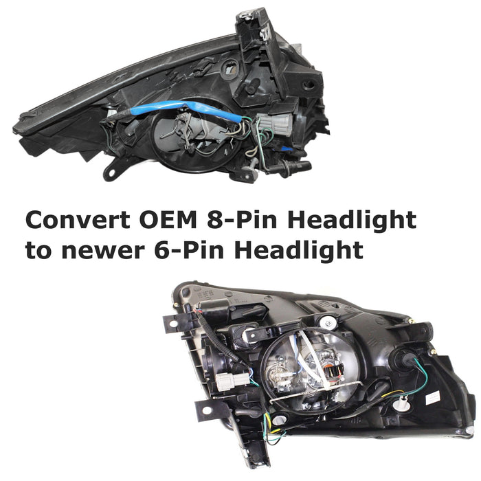 Car Side 8-Pin Input To 6-Pin Output For Nissan 03-05 350Z Headlight Conversion