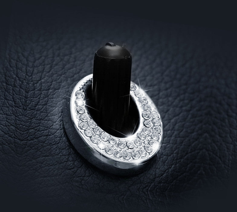4x Oval Crystal Bling Alloy Door Lock Pin Decorative Rings For Mercedes CLA GLA