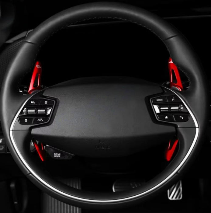 KDM Red Aluminum Larger Paddle Shifter Extensions For KIA 2025+ EV3 EV4 EV5 EV6