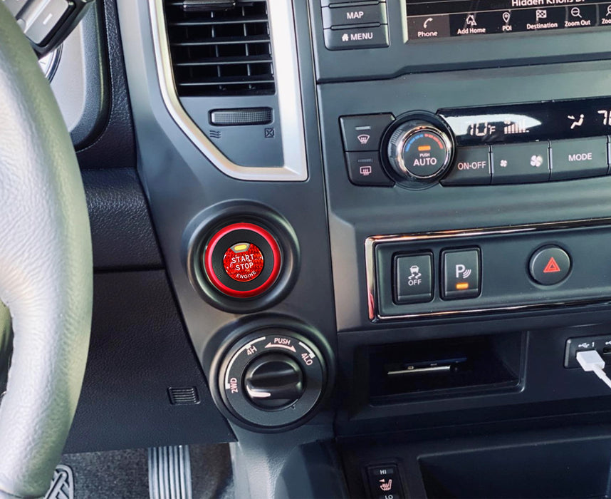 Sports Red Engine Push Start Button Outer Decor Ring Trim For Nissan Infiniti