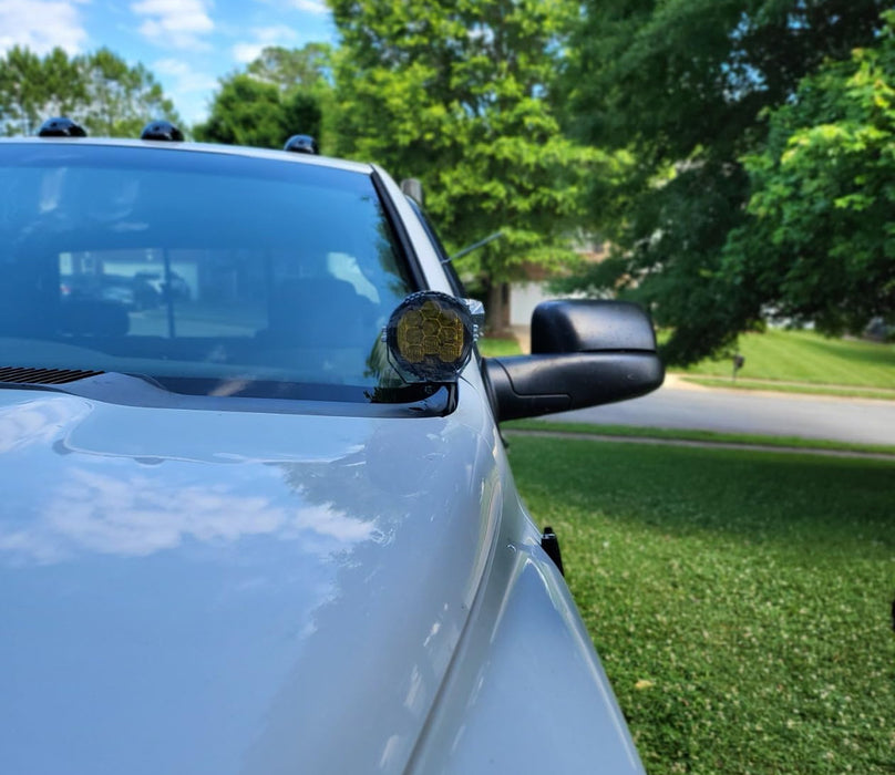 Hood Hinge A-Pillar LED Pod Ditch Light Bracket Mount For 2009-18 RAM 1500 2500