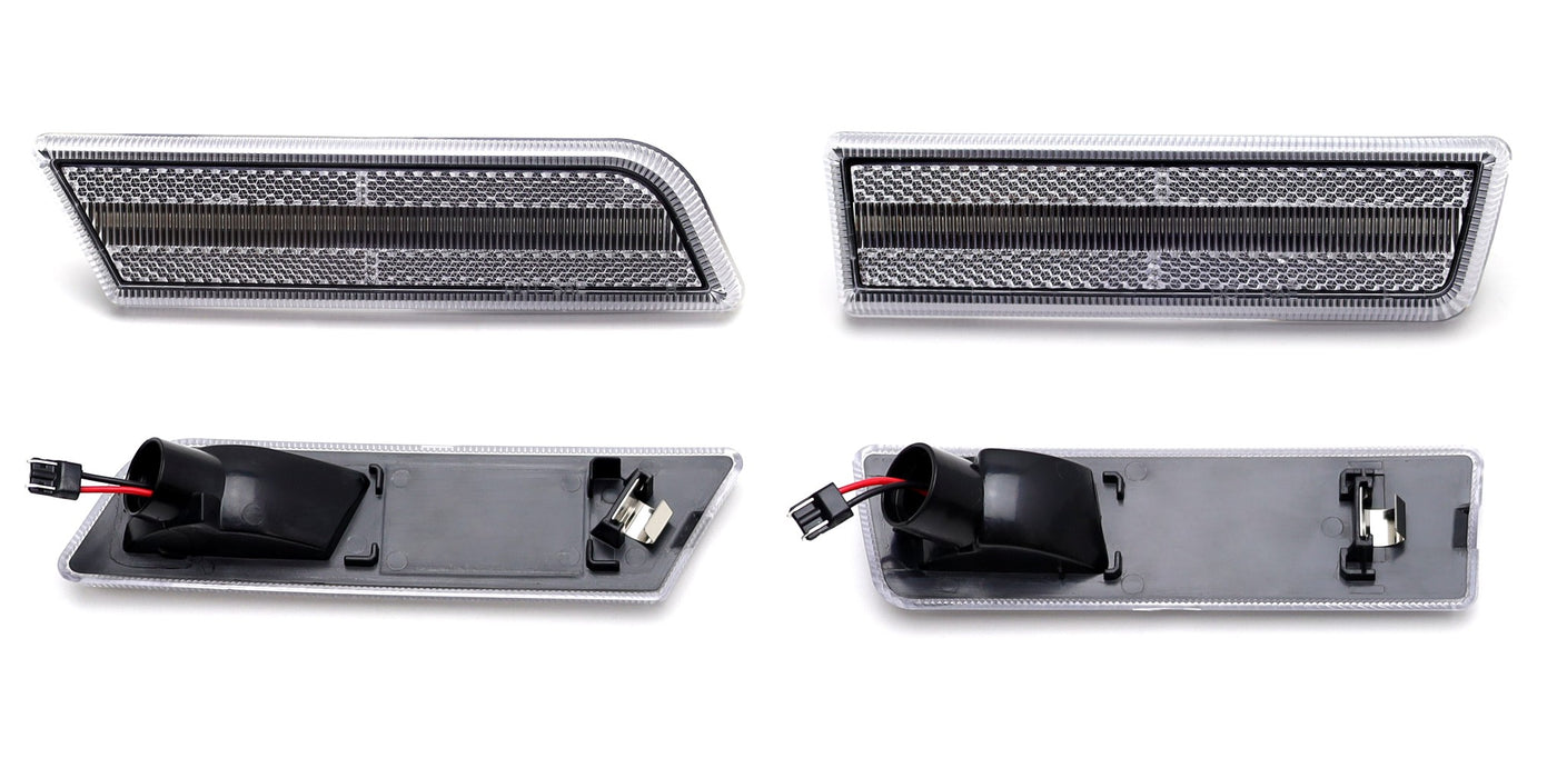 Clear Lens Amber/Red LED Bumper Side Markers For Ford 2010-13 Transit Connect