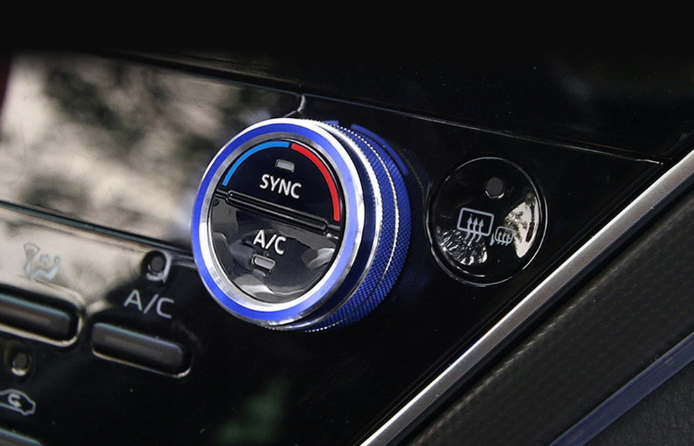 Sports Blue Dashboard AC Climate Control Decor Rings For Nissan 2021-2023 Rogue