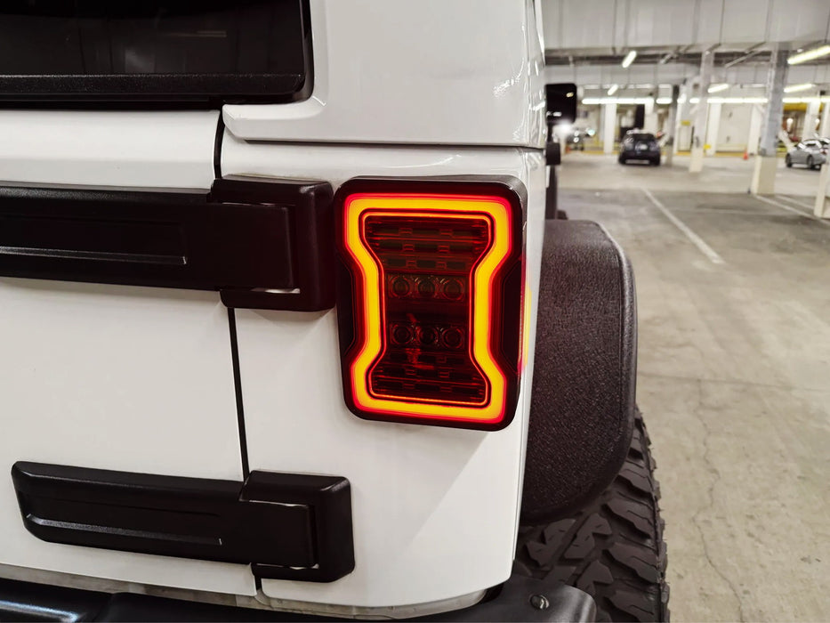 JL Style Smoke Lens 4-In-1 Full LED Tail Lights For Jeep 1997-17 Wrangler JK JKU