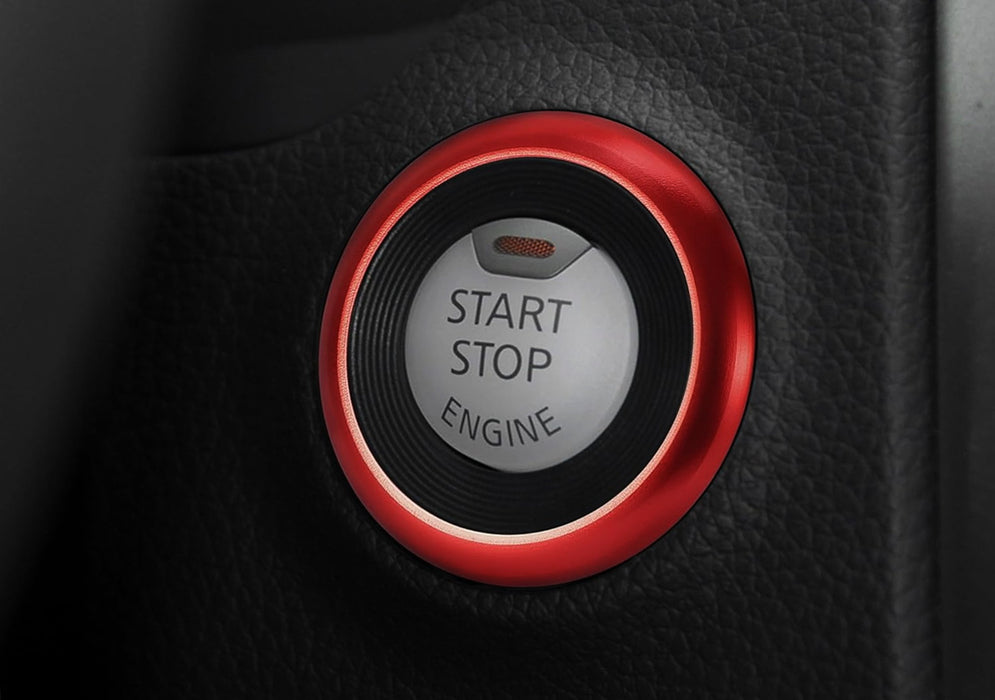 Sports Red Engine Push Start Button Outer Decor Ring Trim For Nissan Infiniti