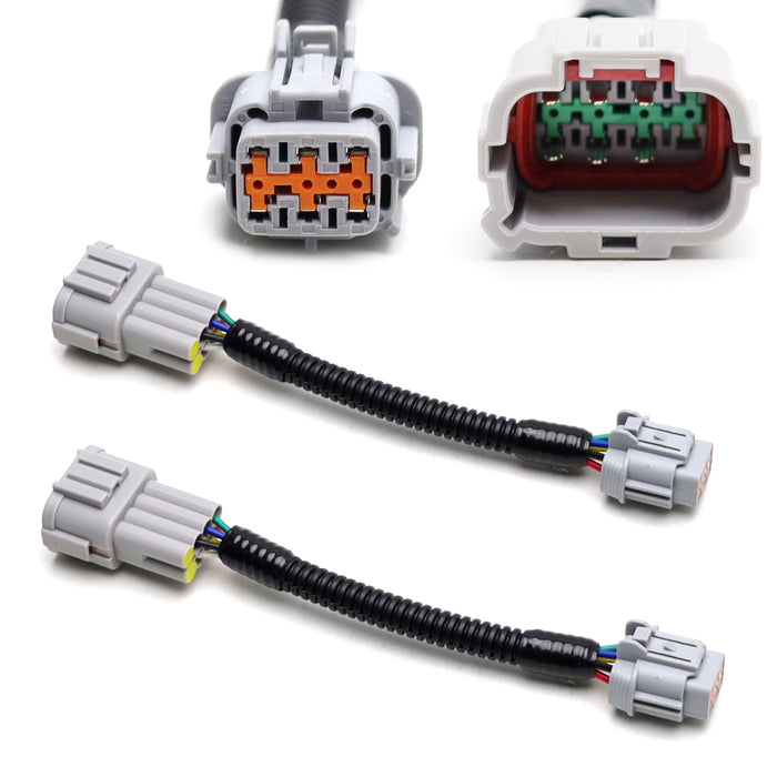 Car Side 8-Pin Input To 6-Pin Output For Nissan 03-05 350Z Headlight Conversion