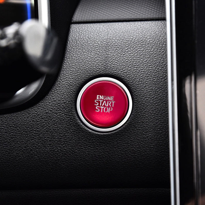 Sports Red Engine Push Start Button w/ Laser CNC Cut Letters For Hyundai Elantra